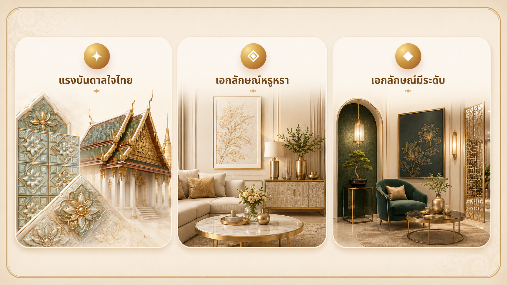 แนวคิดสีสิริมงคล แรงบันดาลใจไทย เฉดสีหรูหรา เอกลักษณ์มีระดับ